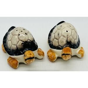 Vintage Turtle Salt Pepper Shakers Japan hand painted